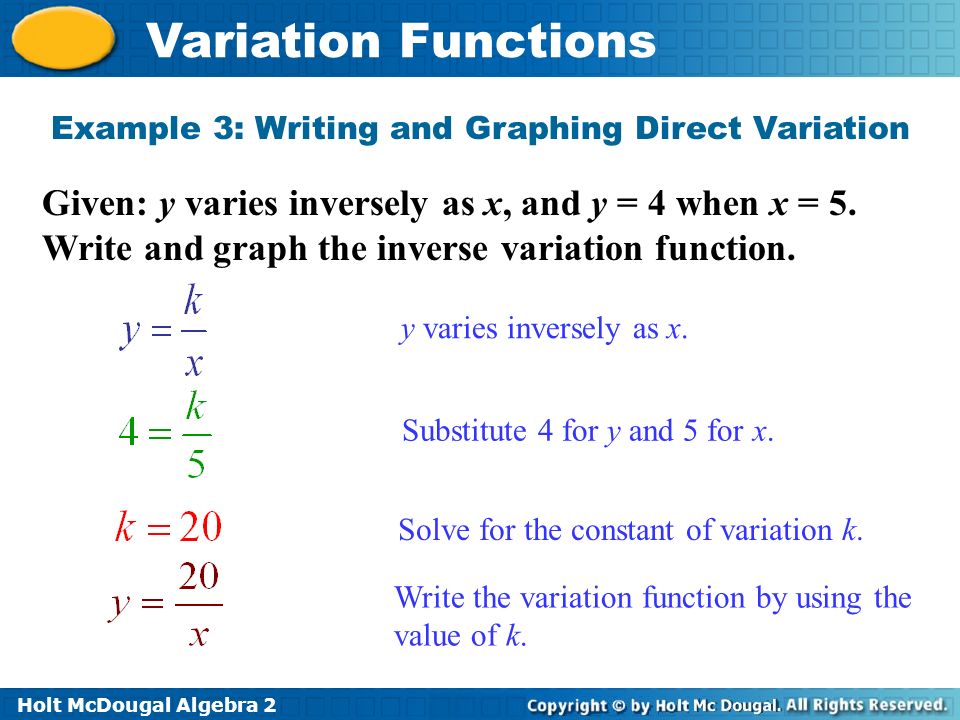 write a direct variation equation that relates x and y